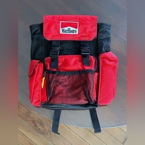 Marlboro Backpack Vintage Red Adventure Bag